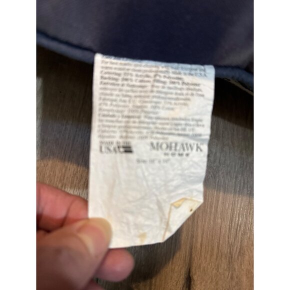 Vintage Heidi Satterberg Winter Snowman Ice Skating Pillow Blue Faded Back Mohaw - Picture 8 of 8